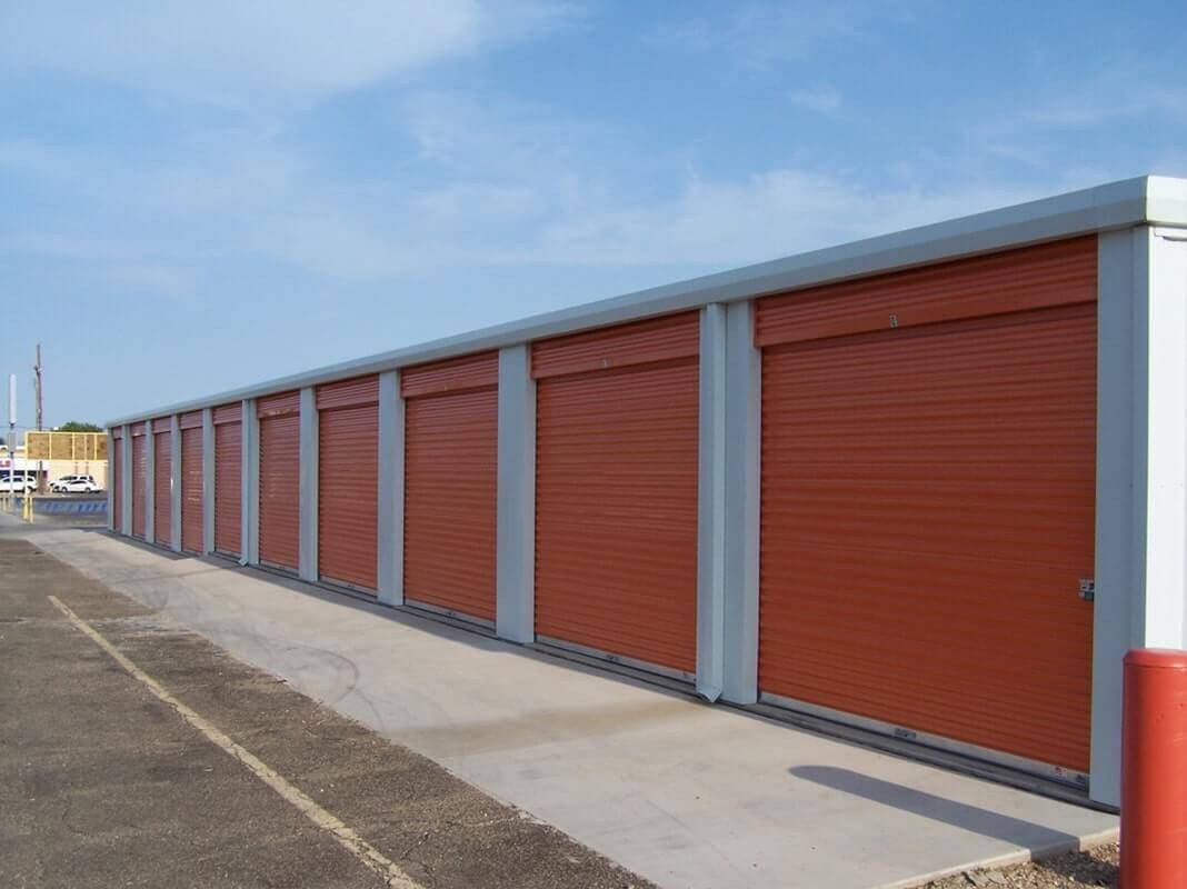 American Steel Buildings - Building with Orange Doors American Steel Buildings - Building with Orange Doors