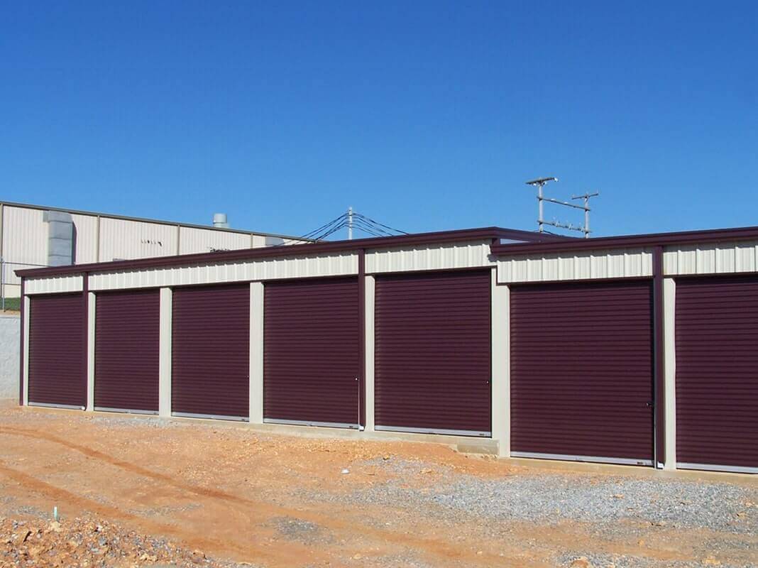 American Steel Buildings - Storage Unit Building with Brown Trim and Brown Doors American Steel Buildings - Storage Unit Building with Brown Trim and Brown Doors