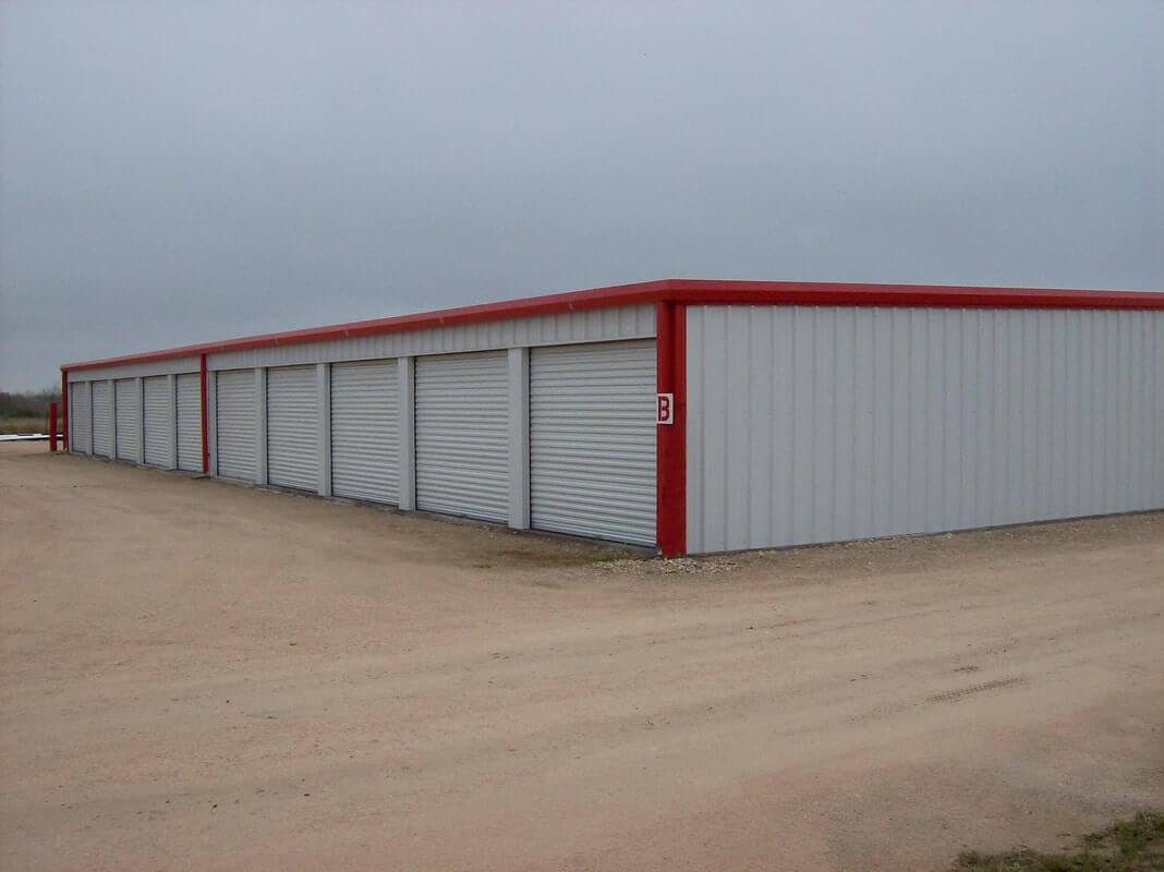 American Steel Buildings - Storage Unit Building with Red Trim