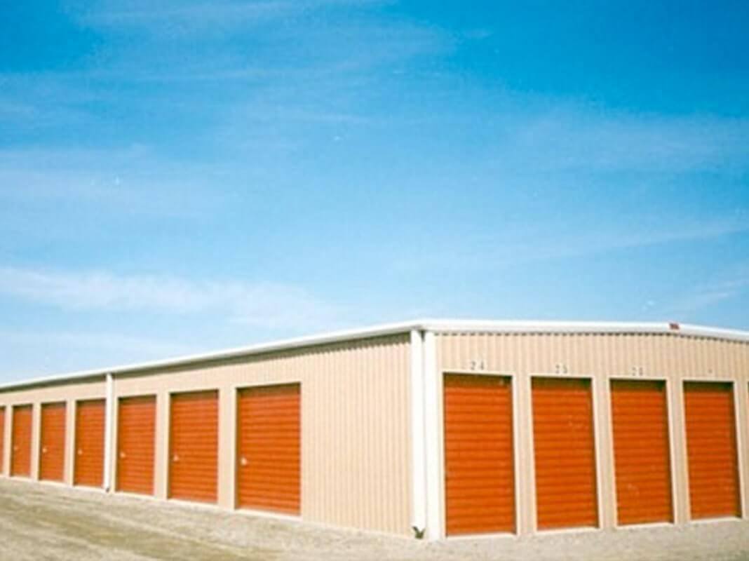 American Steel Buildings - Building with Orange Doors American Steel Buildings - Building with Orange Doors